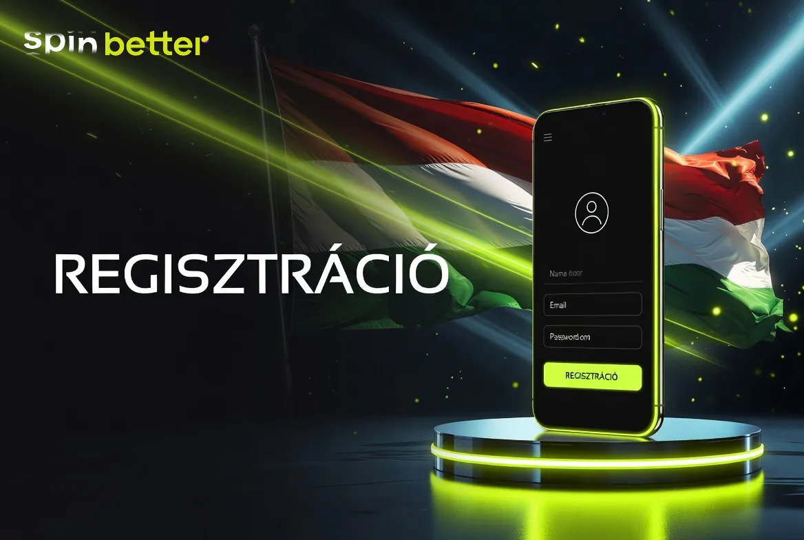SpinBetter regisztráció űrlapja a kaszinó oldalán